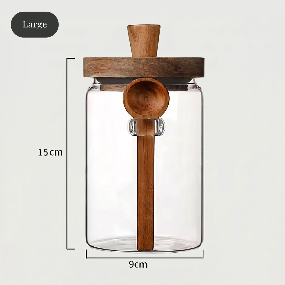 Airtight Glass Jars with Acacia Lid and Spoon