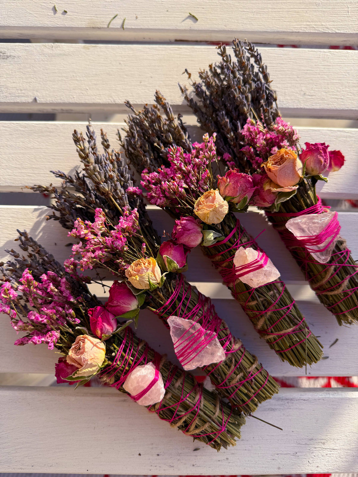 Rose Quartz & Lavender Botanical Smudge Stick