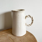 Handmade Ceramic Tapered Pitcher with Braided Handle (Short)
