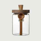 Airtight Glass Jars with Acacia Lid and Spoon