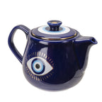 Evil Eye Porcelain Teapot with Stainless Steel Strainer