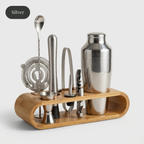 Kiyo Home 10-Piece Cocktail Bar Tool Set with Bamboo Stand