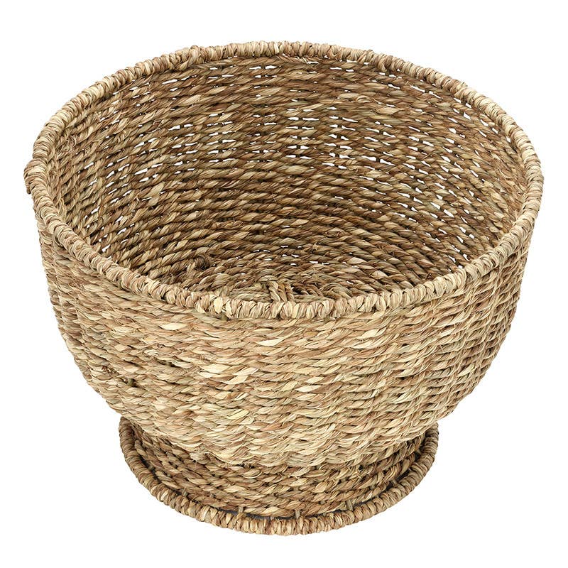 Face to Face Seagrass Basket - Large: 12" Dia x 8" H