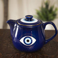 Evil Eye Porcelain Teapot with Stainless Steel Strainer