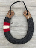 Up-cycled LUCKY horseshoe - Midnight Crimson