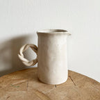 Handmade Ceramic Tapered Pitcher with Braided Handle (Short)