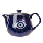 Evil Eye Porcelain Teapot with Stainless Steel Strainer